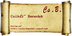 Csikó Benedek névjegykártya